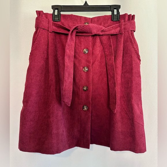 Womens Ribbed Paperbag Mini Skirt - Picture 1 of 5